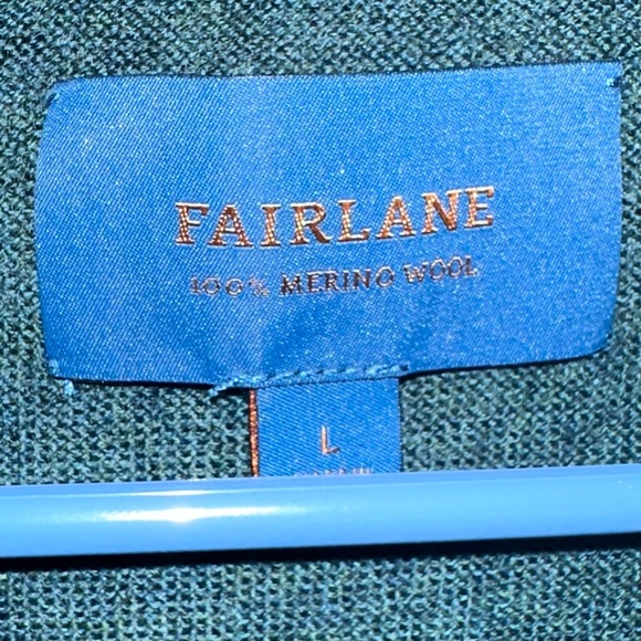 Fairlane Green Knit Zip Up Sweater size L - Picture 4 of 5